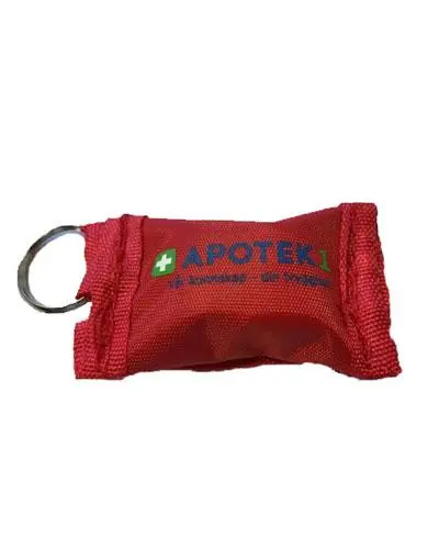 Apotek 1 munn-til-munn-maske nøkkelring 1 stk
