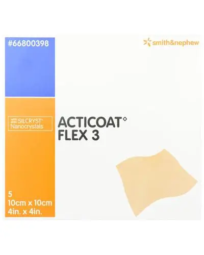Acticoat Flex 3 sølvbandasje 10x10cm 5 stk
