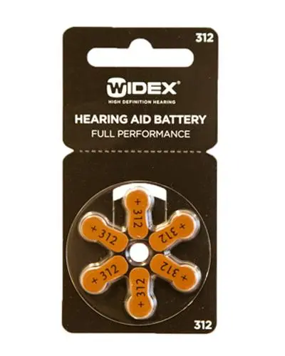 Widex batteri til høreapparat 312 6 stk