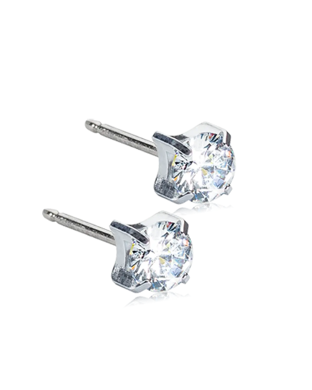Blomdahl ørepynt 5 mm, hvit tiffany 1 par