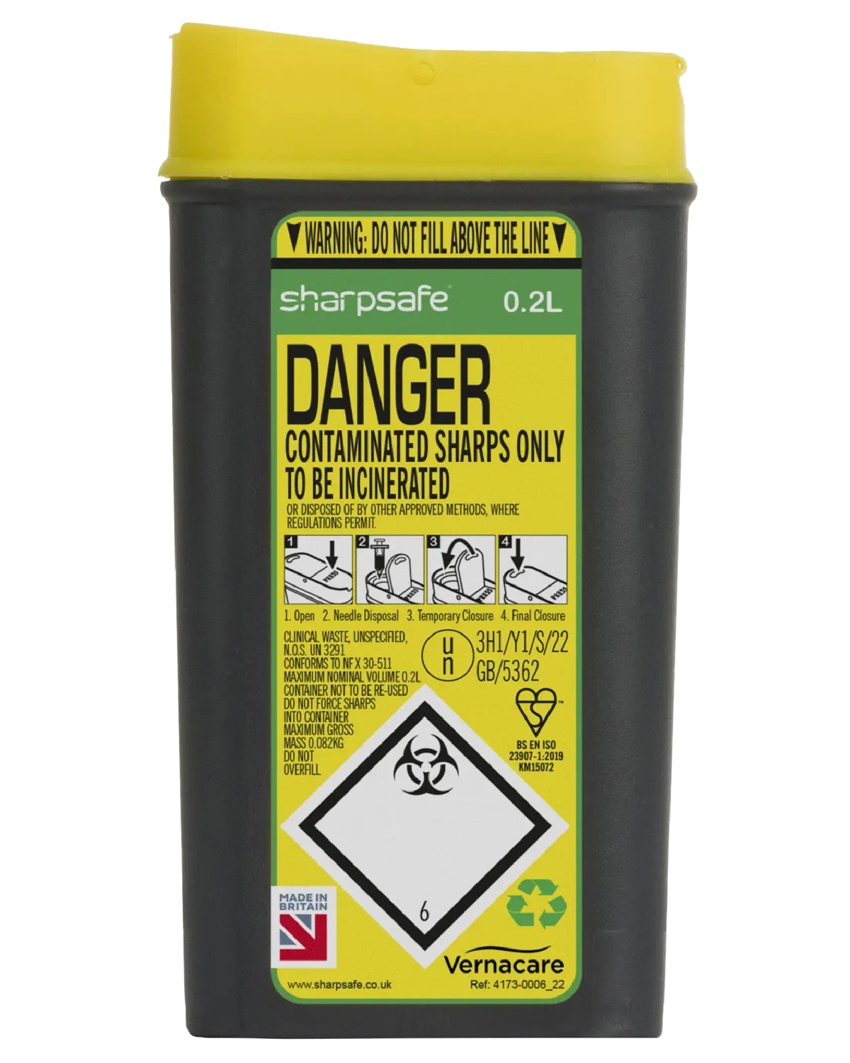 Sharpsafe kanylebøtte 0,2 L åpning kronblad 1 stk