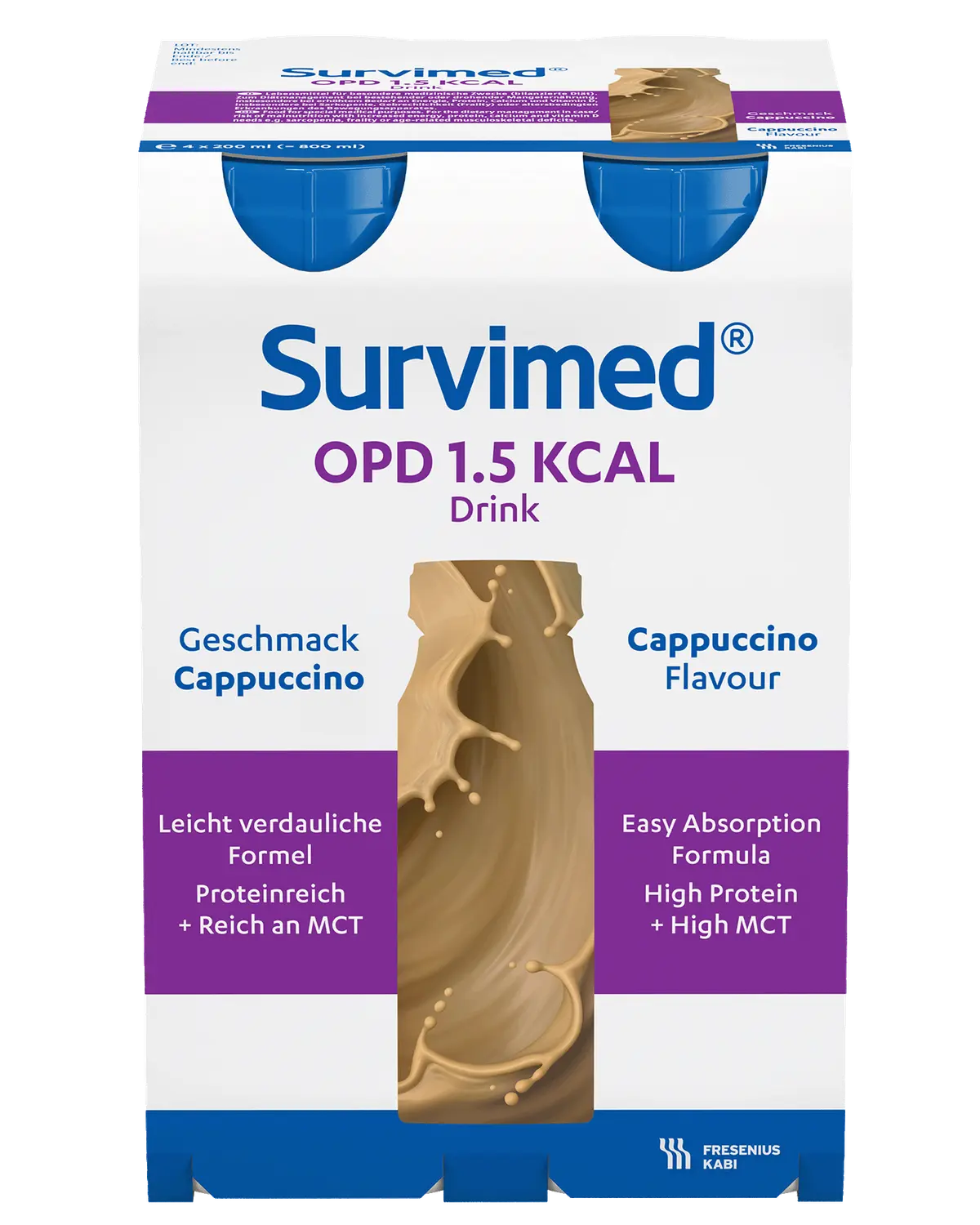 Survimed OPD 1.5 KCAL Drink næringsdrikk cappuccino 4x200 ml