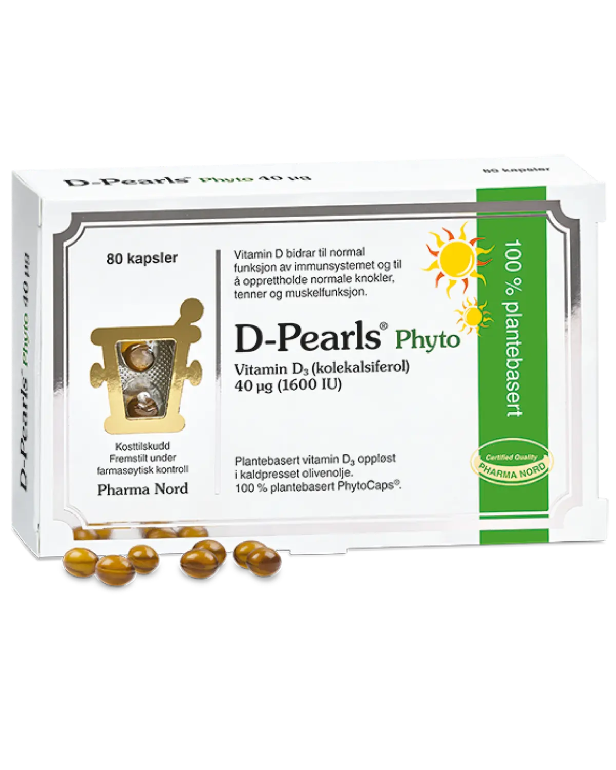 D-Pearls Phyto 40 mcg kapsler 80 stk