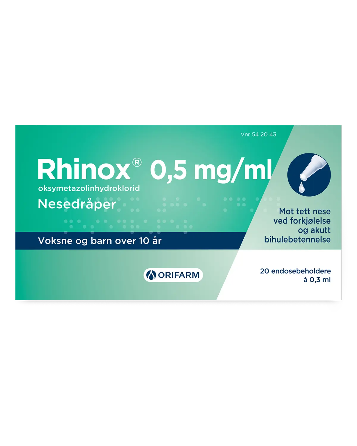 0,5 mg/ml nesedråper endosebeholdere