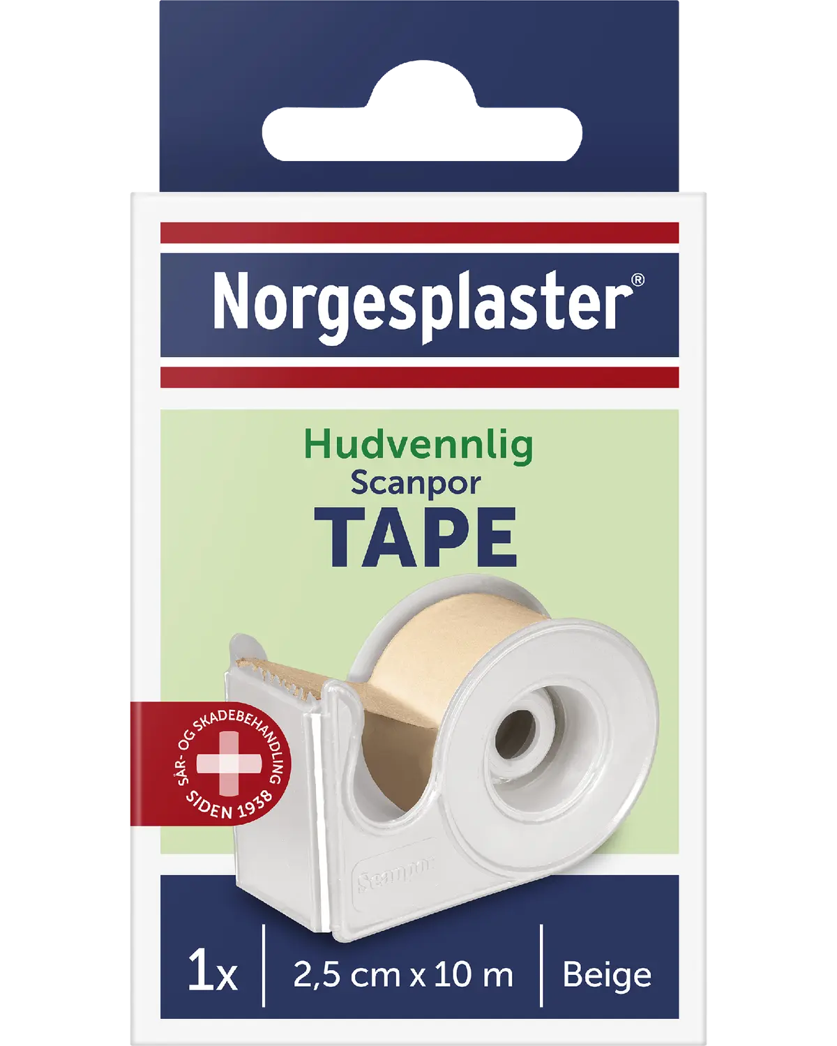 Scanpor tape med dispenser 2,5 cm x 10 m beige