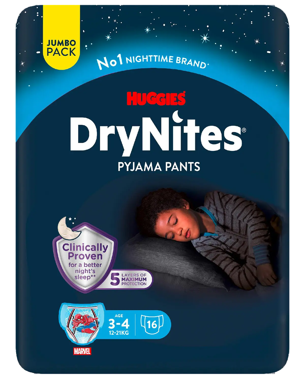 DryNites bleie gutt 3-4 år (12-21 kg) 16 stk