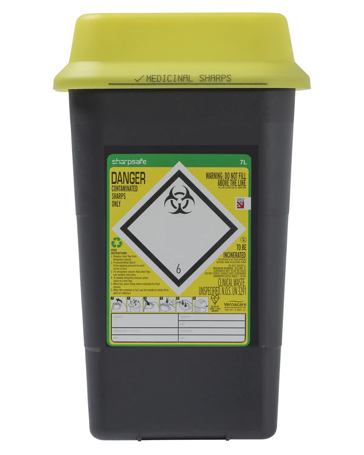 Sharpsafe kanylebøtte 7 L 1 stk