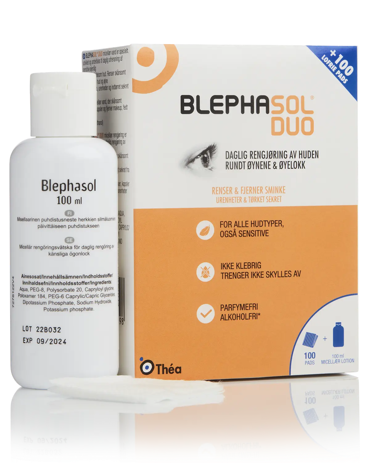 Blephasol Duo sminkefjerner og 100 servietter til øyelokk 100 ml