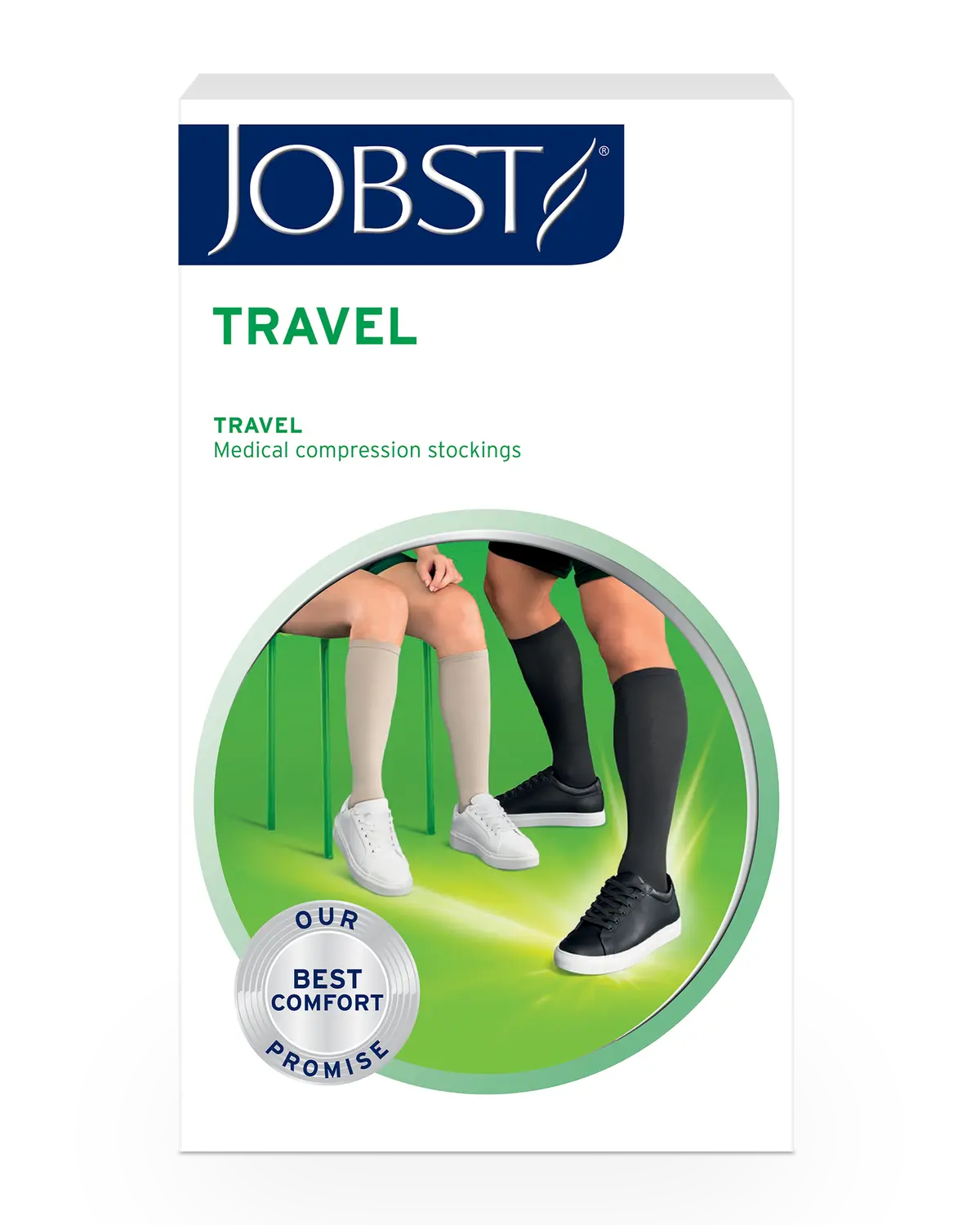 Jobst Travel klasse1 knestrømpe sort str 5 (45/46) 1 par