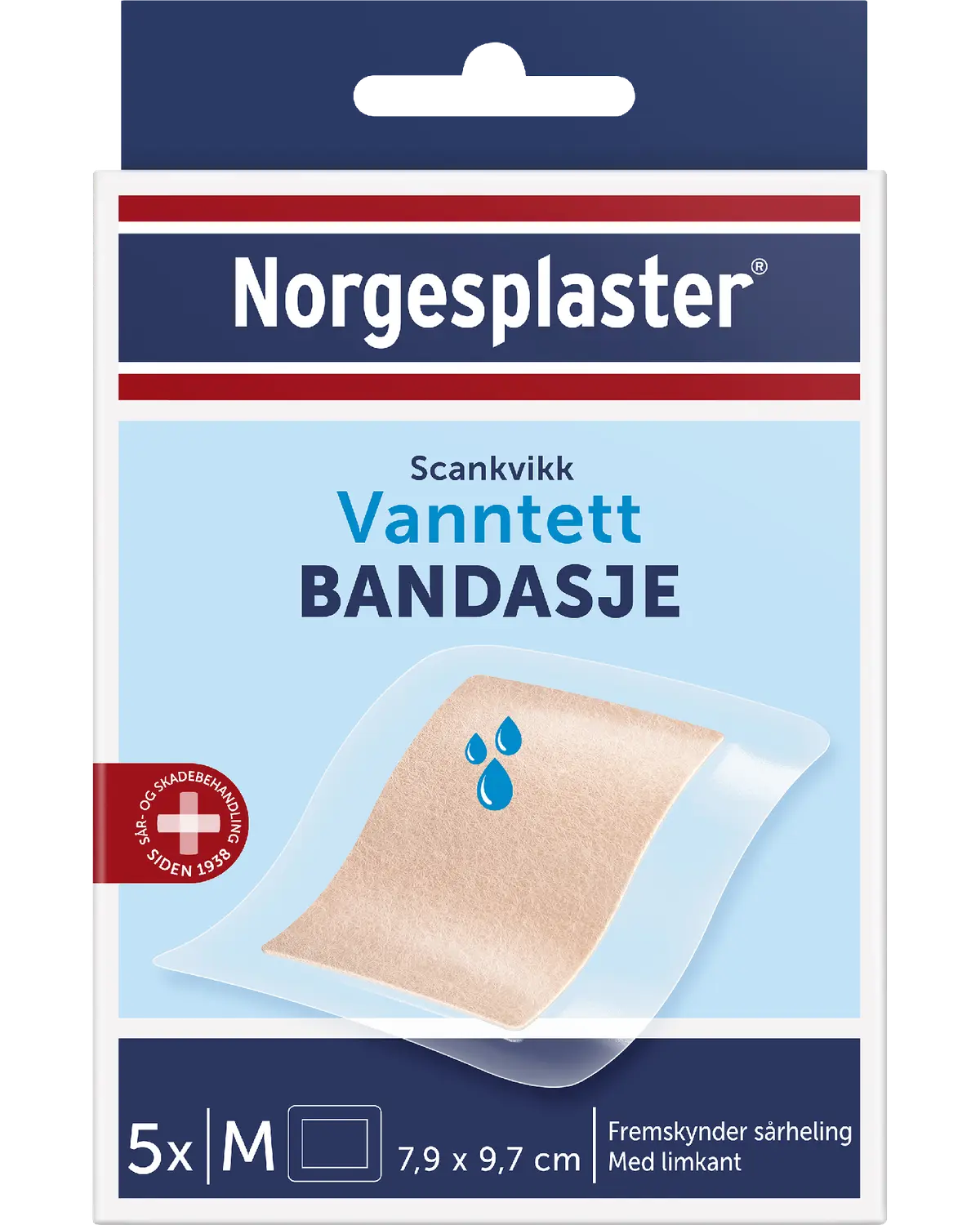 Norgesplaster Scankvikk vanntett bandasje 7,9 x 9,7 cm 5 stk