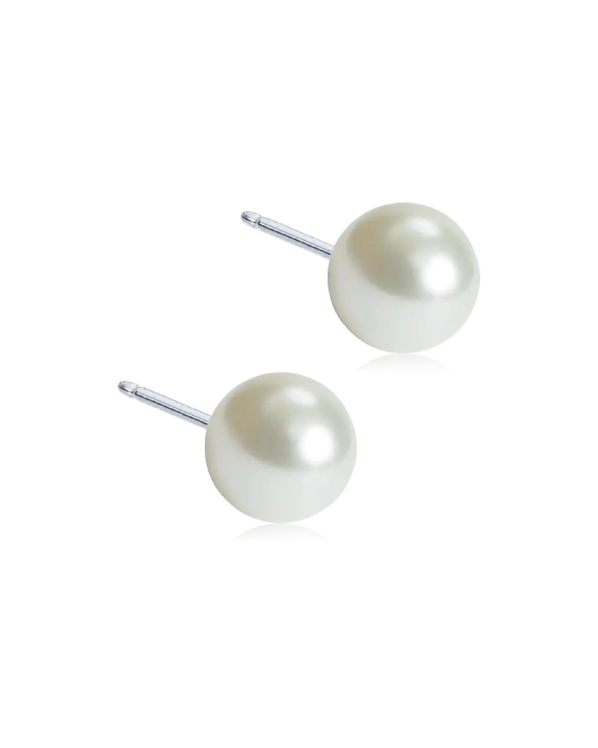 Blomdahl ørepynt 6 mm perle hvit 1 par
