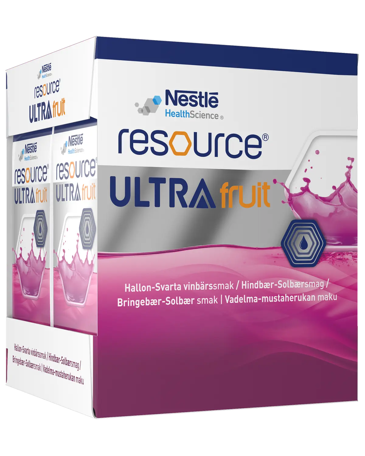 Resource Ultra Fruit næringsdrikk bringebær-solbær 4x200 ml