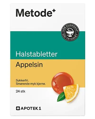 Metode halstabletter appelsin 24 stk