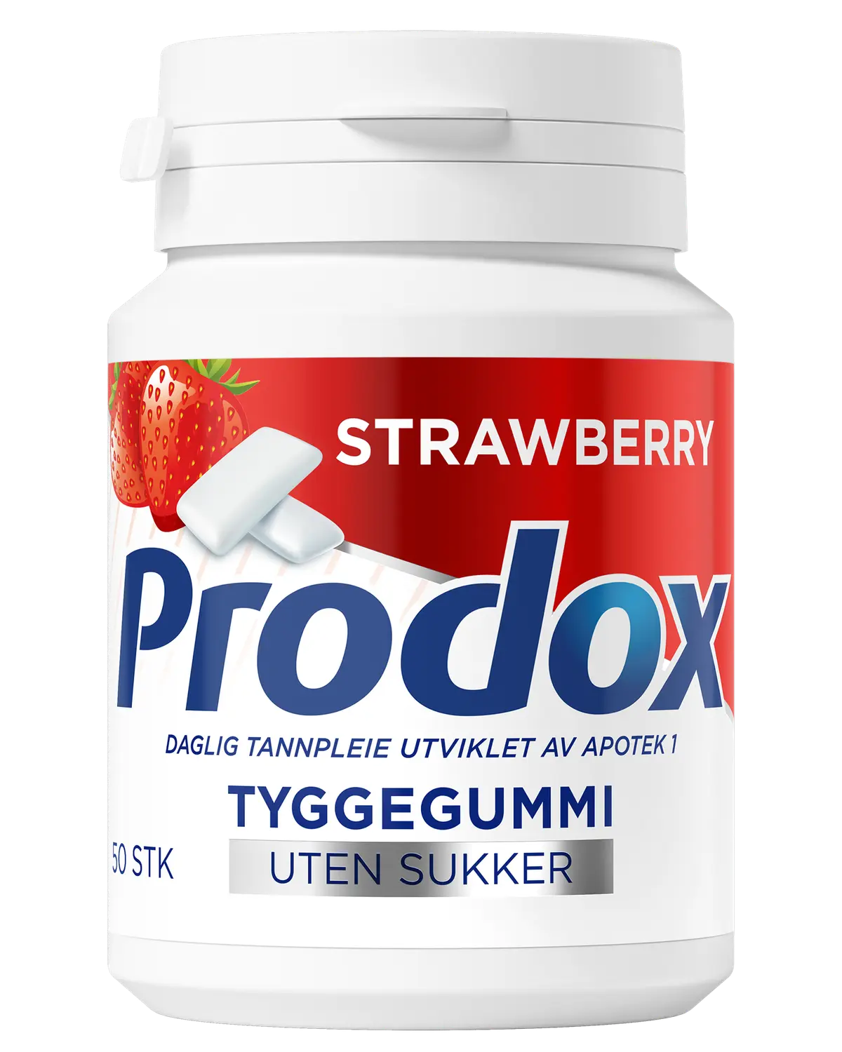 Prodox tyggegummi strawberry 50 stk