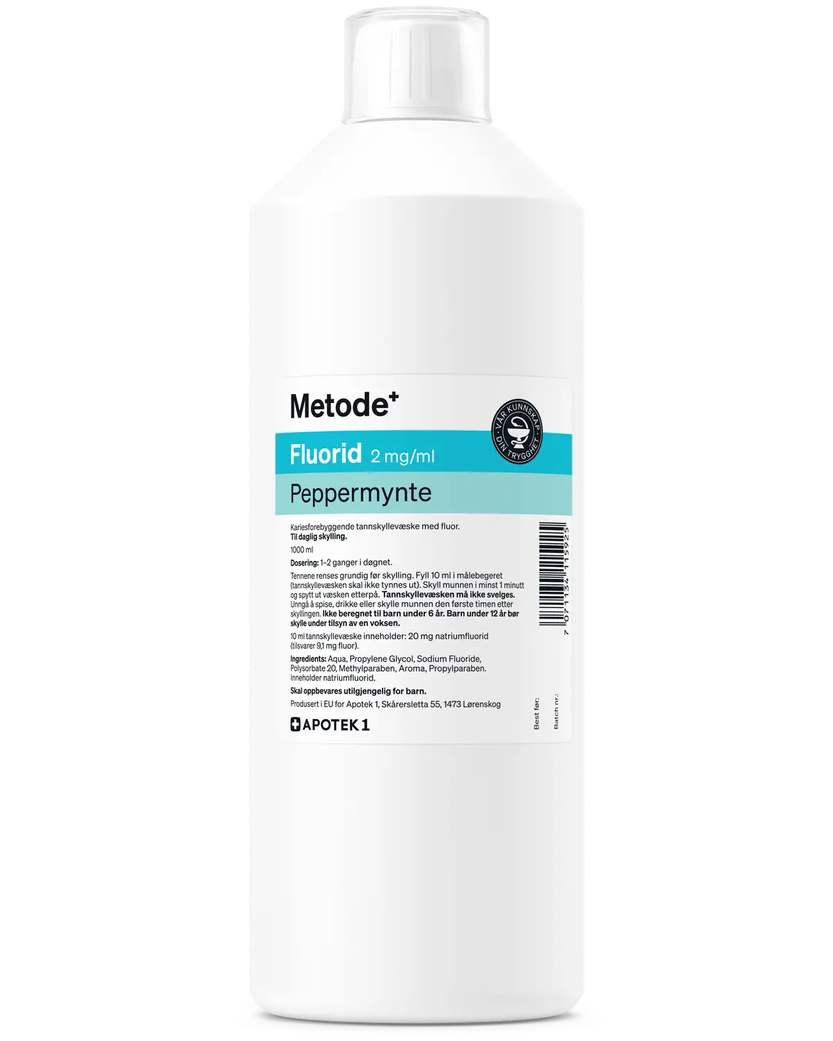 Metode Fluorid tannskyll 2 mg/ml med smak 1000 ml