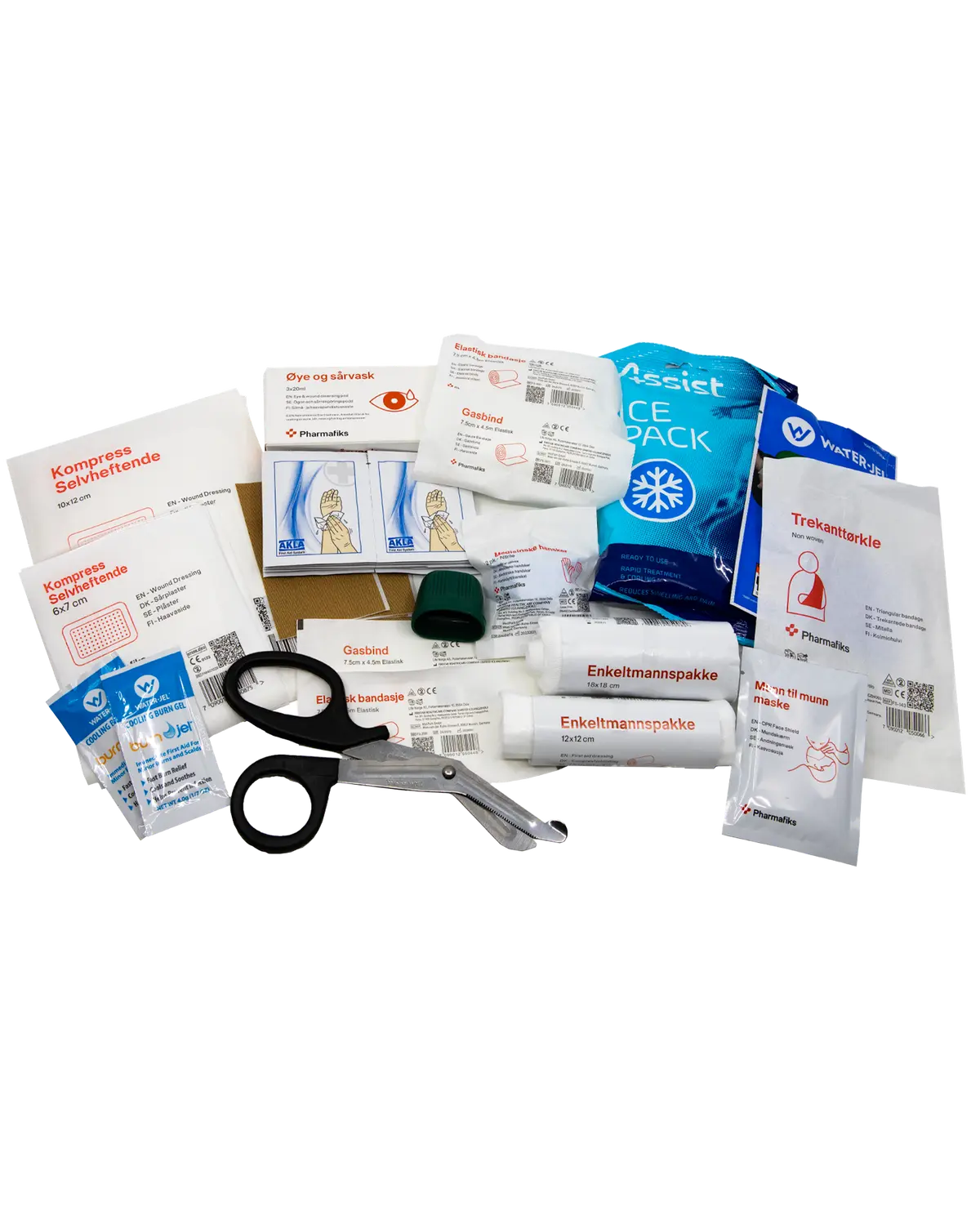 Innholdspakke til førstehjelpskoffert/medisinskap 1 sett