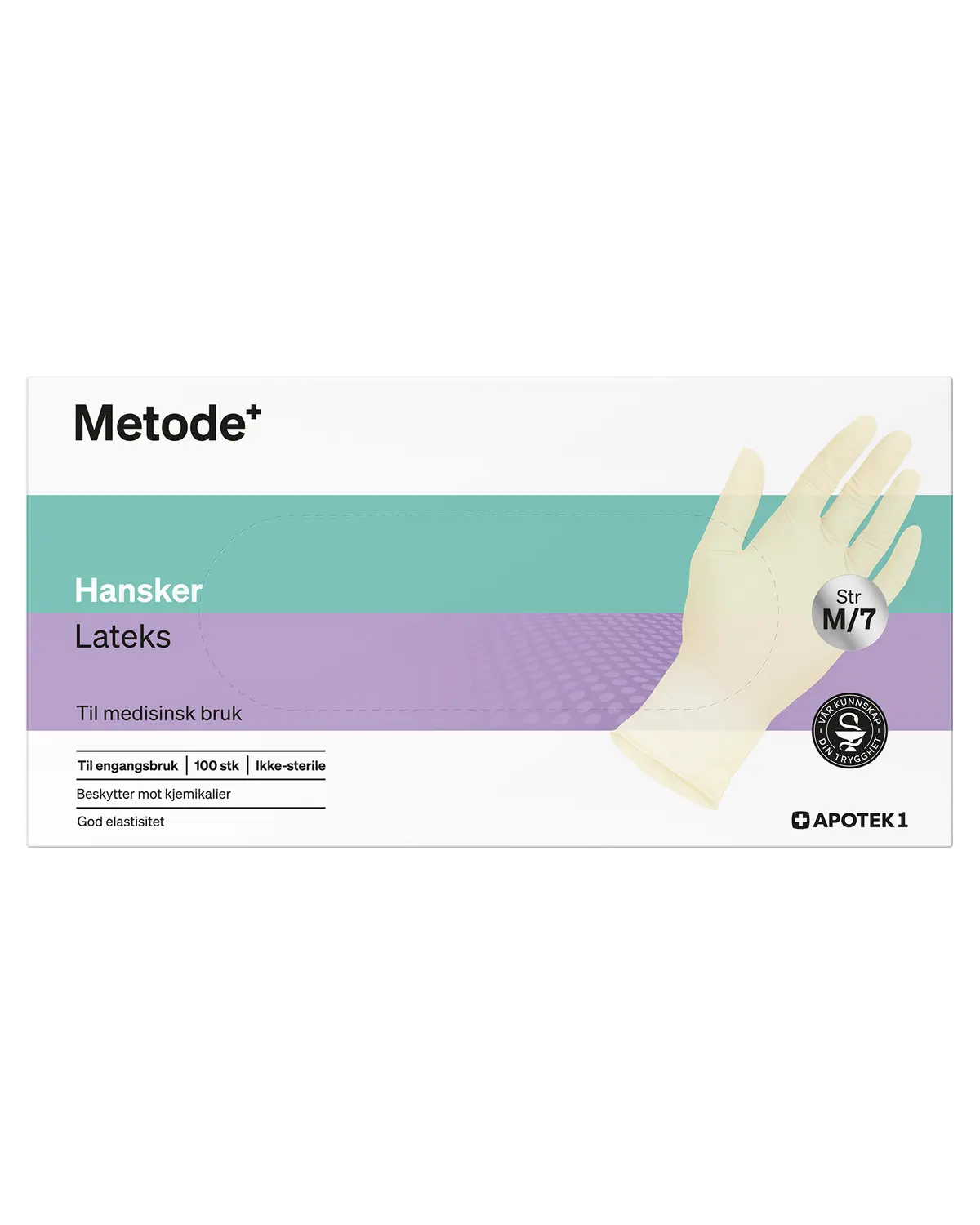 Metode hansker lateks str M/7 100 stk