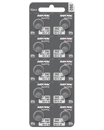 Rayovac silver SR41/392 1,55V batterier 10 stk