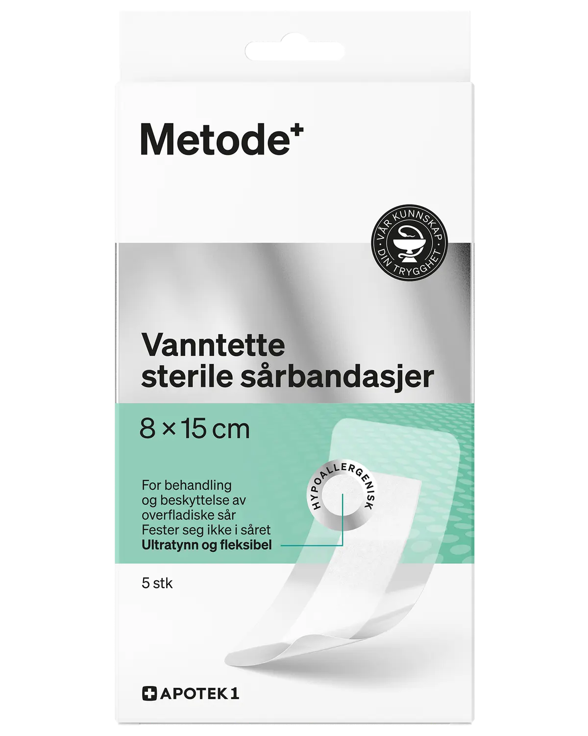 Metode vanntett steril bandasje 8 x 15 cm 5 stk