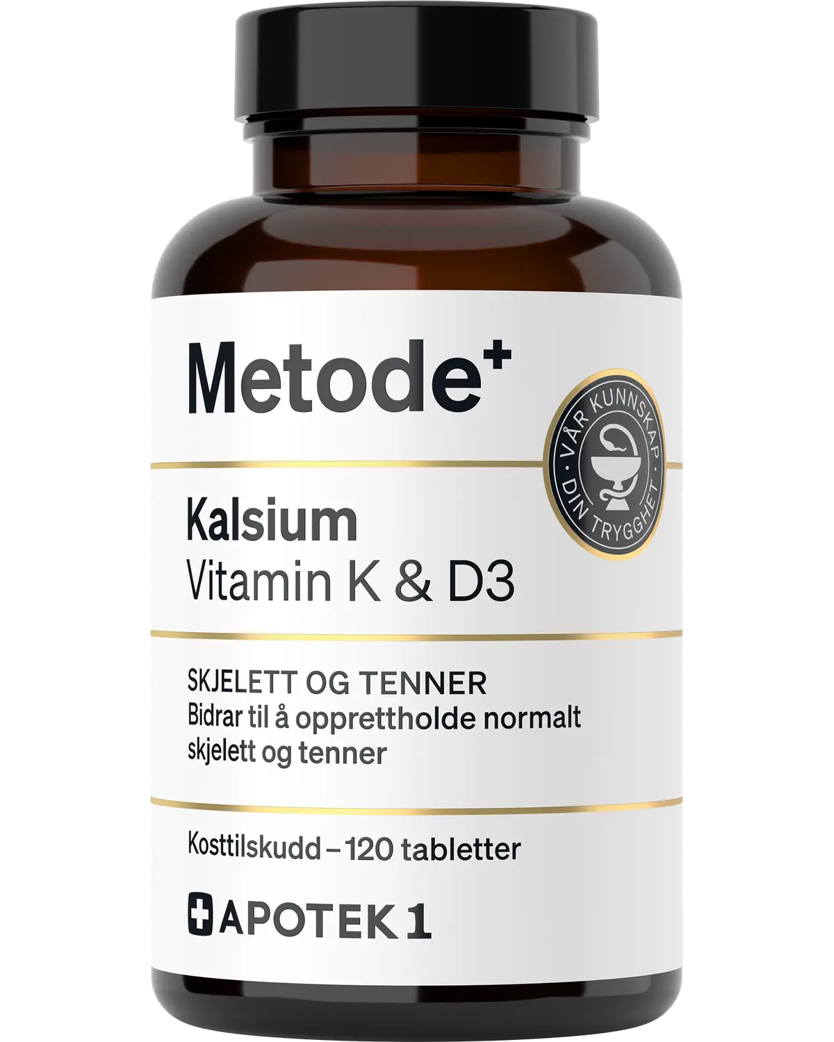 Metode Kalsium, vitamin K & D3 tabletter 120 stk