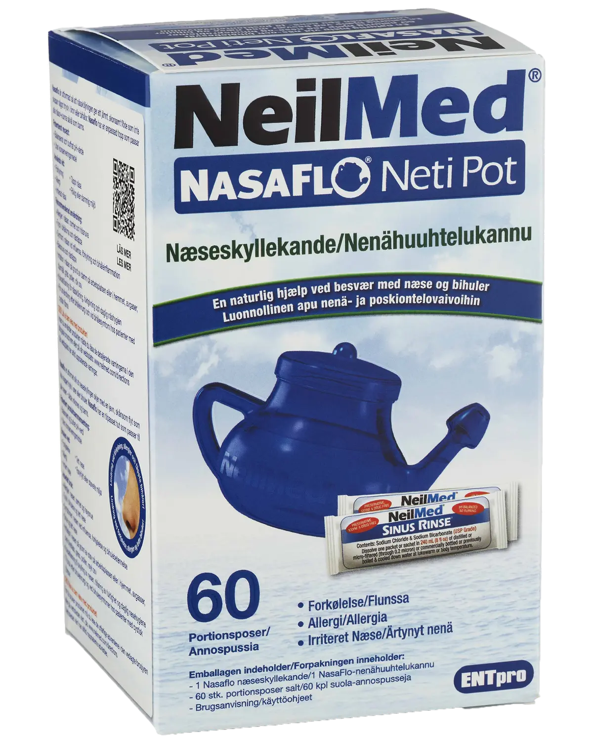 NeilMed Nasaflo neseskyllekanne og 60 poser salt 1 sett