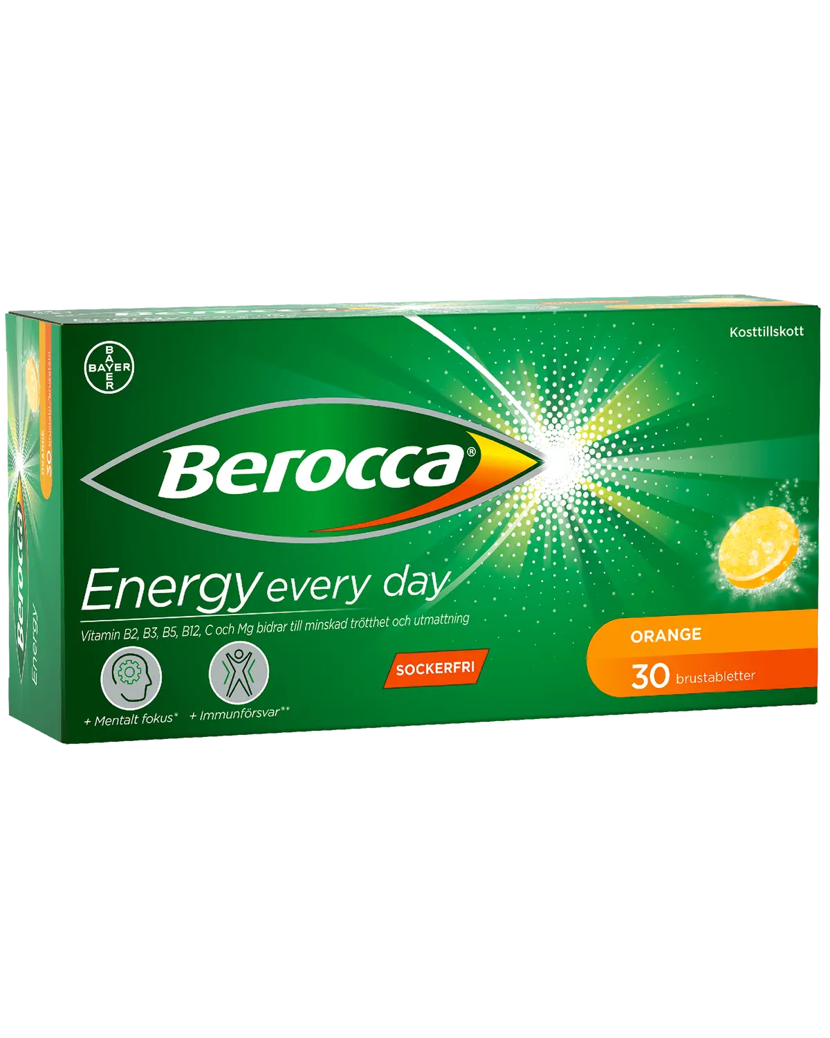 Berocca Energy brusetabletter appelsin 30 stk