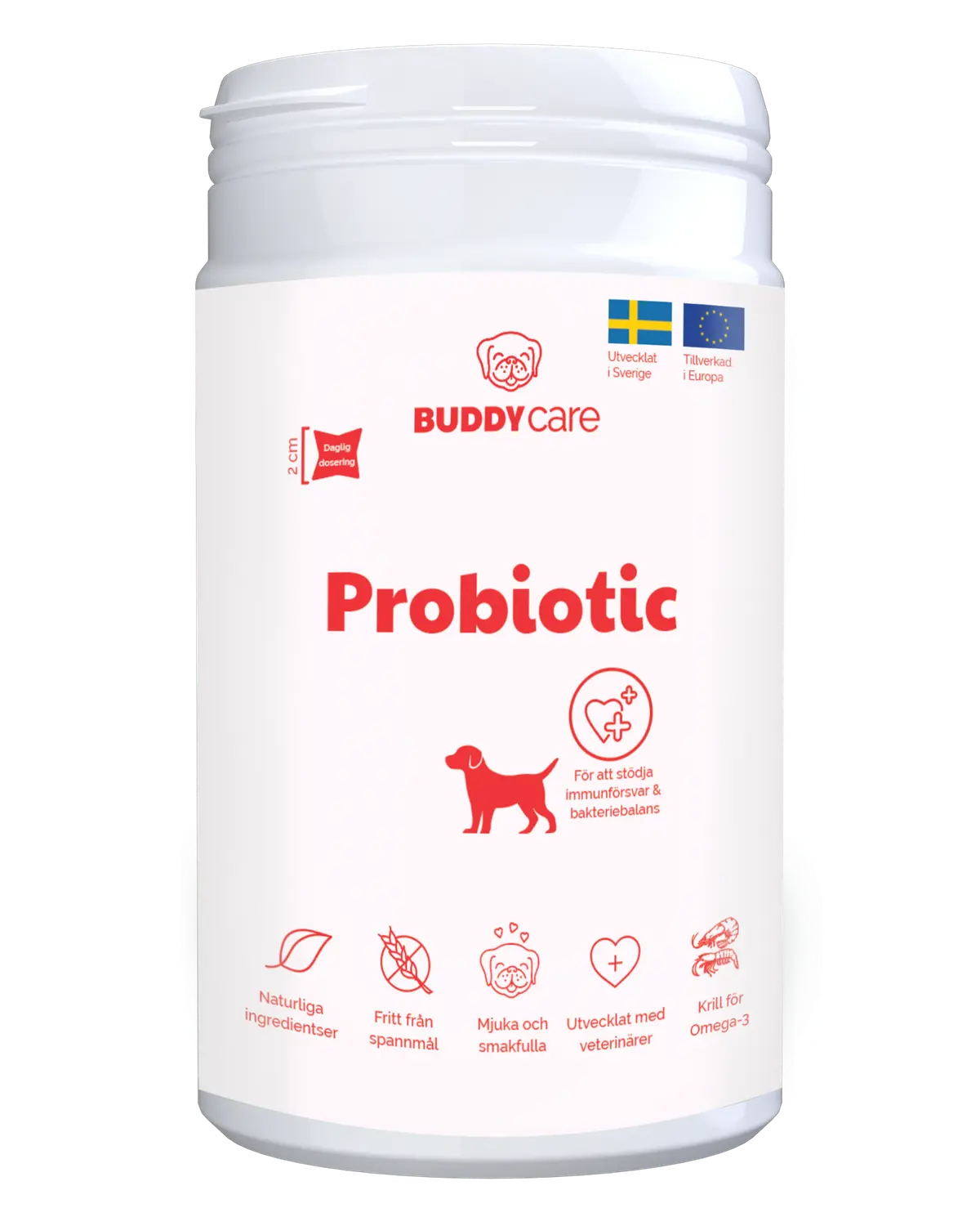 Buddy Probiotic tyggebiter tilskuddsfôr til hund 150 g