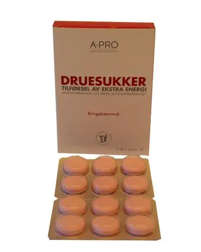 druesukker 2 g tabletter bringebærsmak