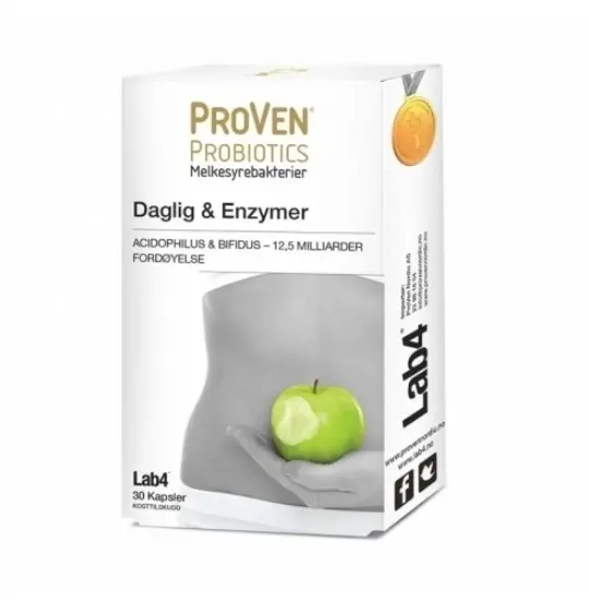 ProVen Daglig & Enzymer 30 kapsler | Lab4 probiotika + fordøyelsesenzymer