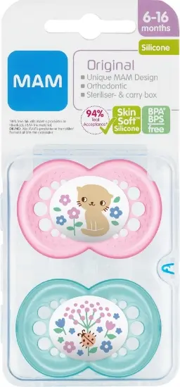 Mam Original Silk Teat Pink 6-16 mnd
