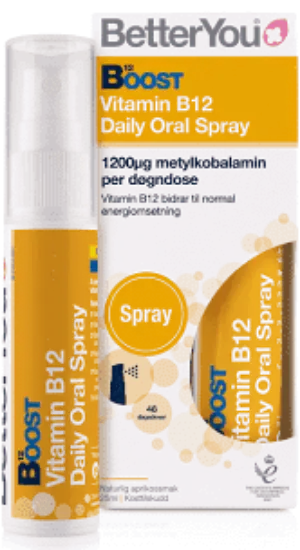 BetterYou Boost Vitamin B12 Spray 25ml – Hurtigopptakelig B12 for Energi & Fokus