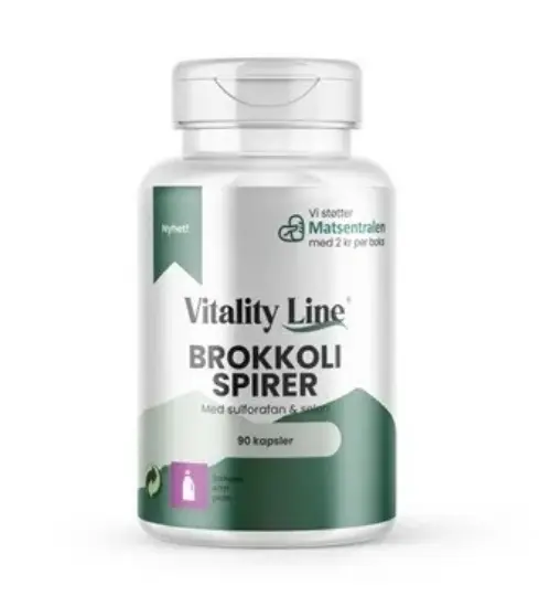 Vitality Line Brokkolispirer 90 kapsler – sulforafan & selen for celler og immunforsvar