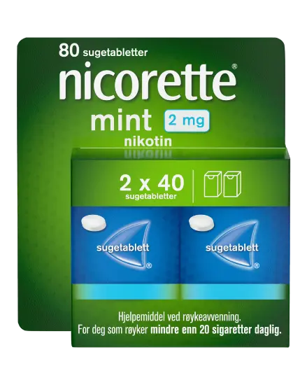 Nicorette sugetabletter 2mg mint 2x40 stk