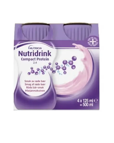 Nutridrink comp pr 2,5 rødebær 4x125 ml