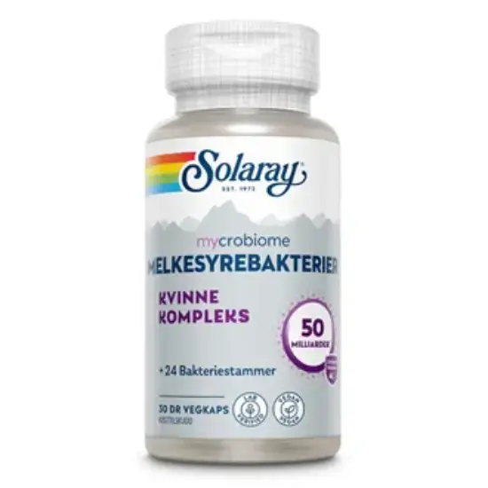 Solaray Mycrobiome Kvinne – Probiotika for intimhelse og tarmflora 30 vegkapsler