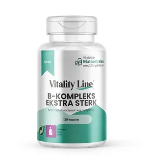 Vitality Line B‑kompleks Ekstra Sterk – 120 kapsler