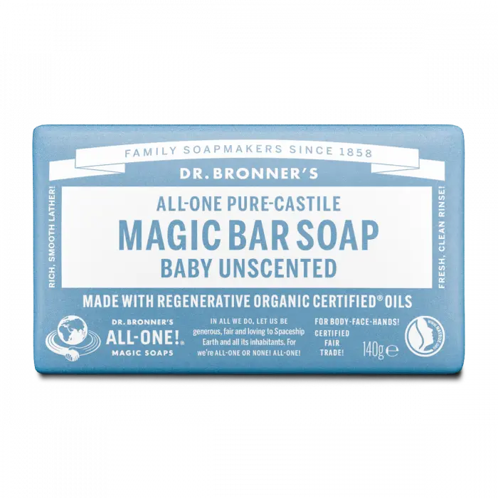 Dr. Bronner's Magic Bar Soap Baby Unscented 140 g