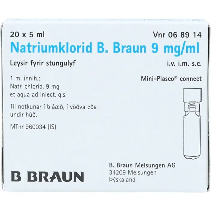 Natriumklorid B.Braun 9mg/ml inj plastampuller 20x5ml