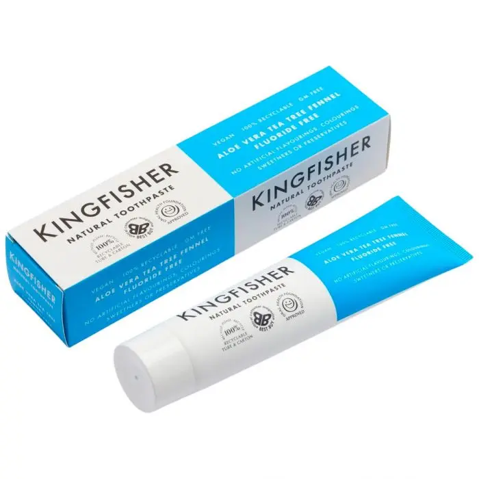 Kingfisher Aloe Vera & Tea Tree Mint Uten Fluor 100 ml