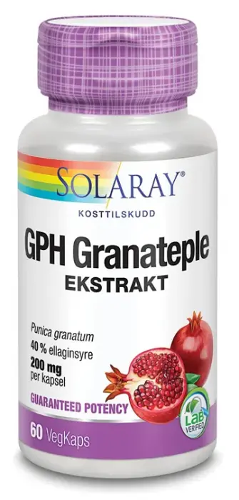 Solaray GPH granateple ekstrakt 60 kapsler
