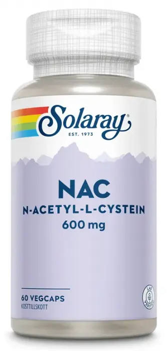 Solaray NAC N-Acetyl-L-Cystein 600 mg 60 kapsler