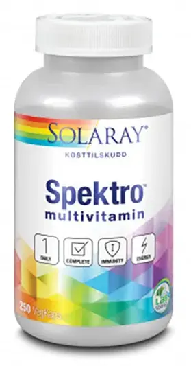 Solaray spektro multivitamin med jern 250 kapsler