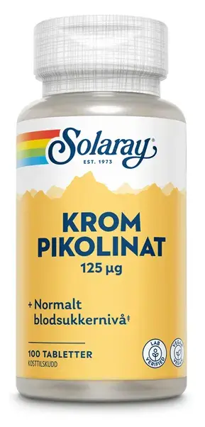Solaray krom pikolinat 100 tabletter