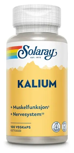 Solaray kalium 100 mg 100 kapsler