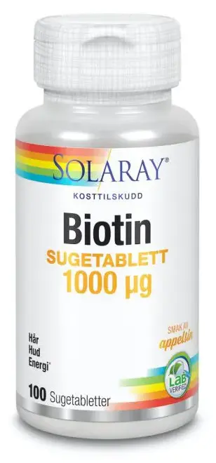 Solaray biotin 1000µg  100 sugetabletter