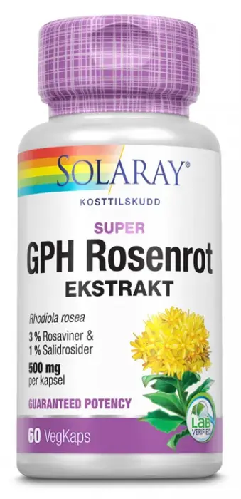 Solaray GPH super rosenrot 500 mg 60 kapsler