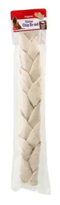 Dogman Chicken Chip braid Hvit XXL 50cm