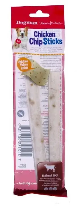 Dogman Chicken Chip sticks 2p Hvit L 17,5cm