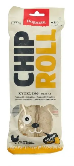 Dogman Chicken Chiproll m kylling 2p Hvit M 17,5cm