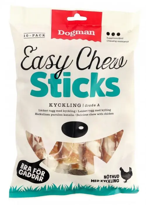 Dogman Easychew med kylling 10st Hvit M 17,5cm
